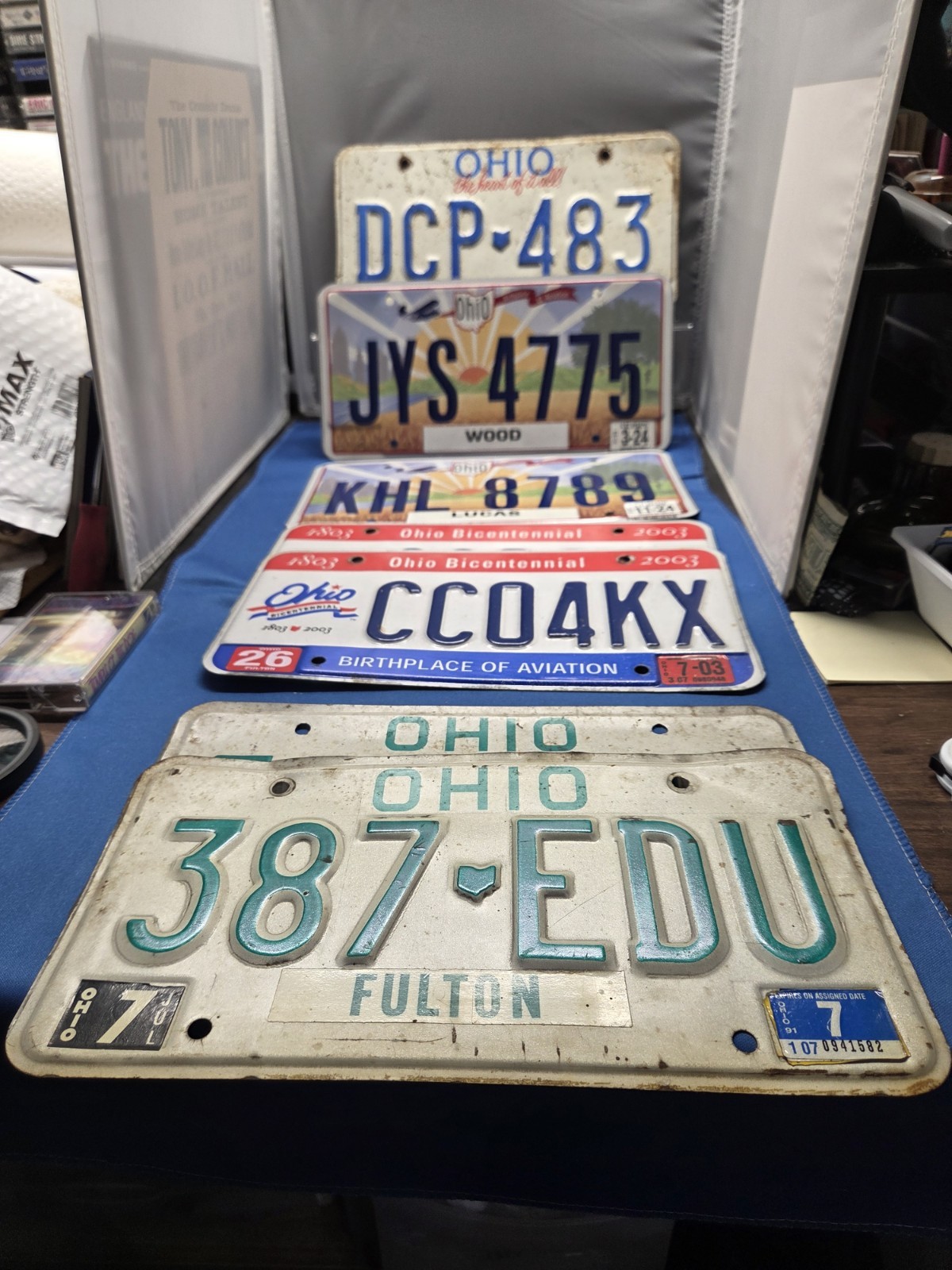 Ohio License Plates Lot Of 7 Various years and counties