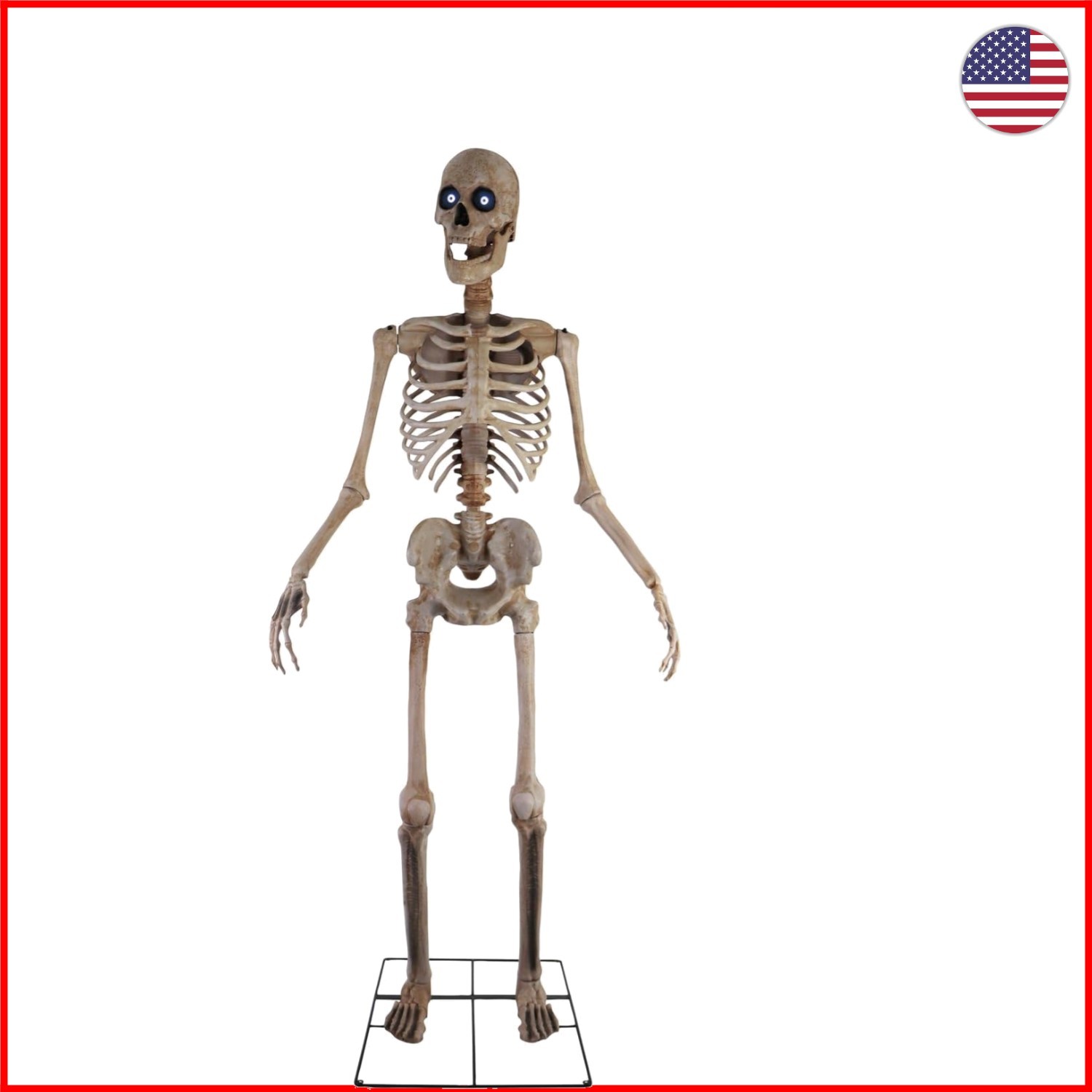 8-Ft Motion-Activated Animatronic Towering Skeleton for Spooktacular Halloween