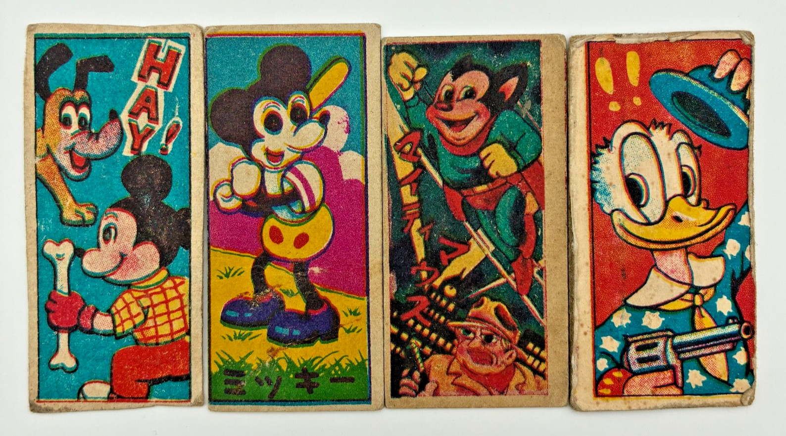 Japanese Vintage Menko Cards Lot 4 - Disney Mickey Mouse Japan