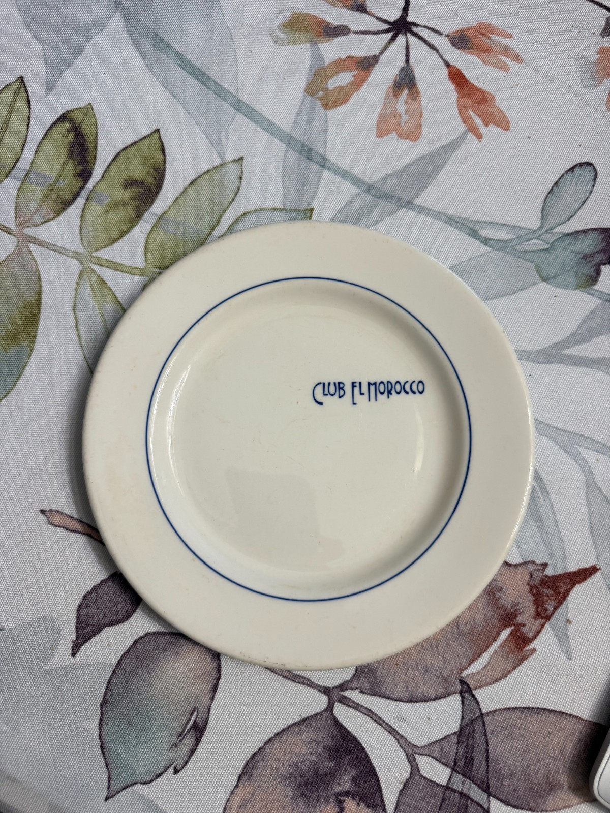 El Morocco NYC Rare Vintage Ceramic Salad Plate @ 1949; Diameter 6.5 El Morocco NYC Rare Vintage Ceramic Salad Plate @ 1949; Diameter 6.5