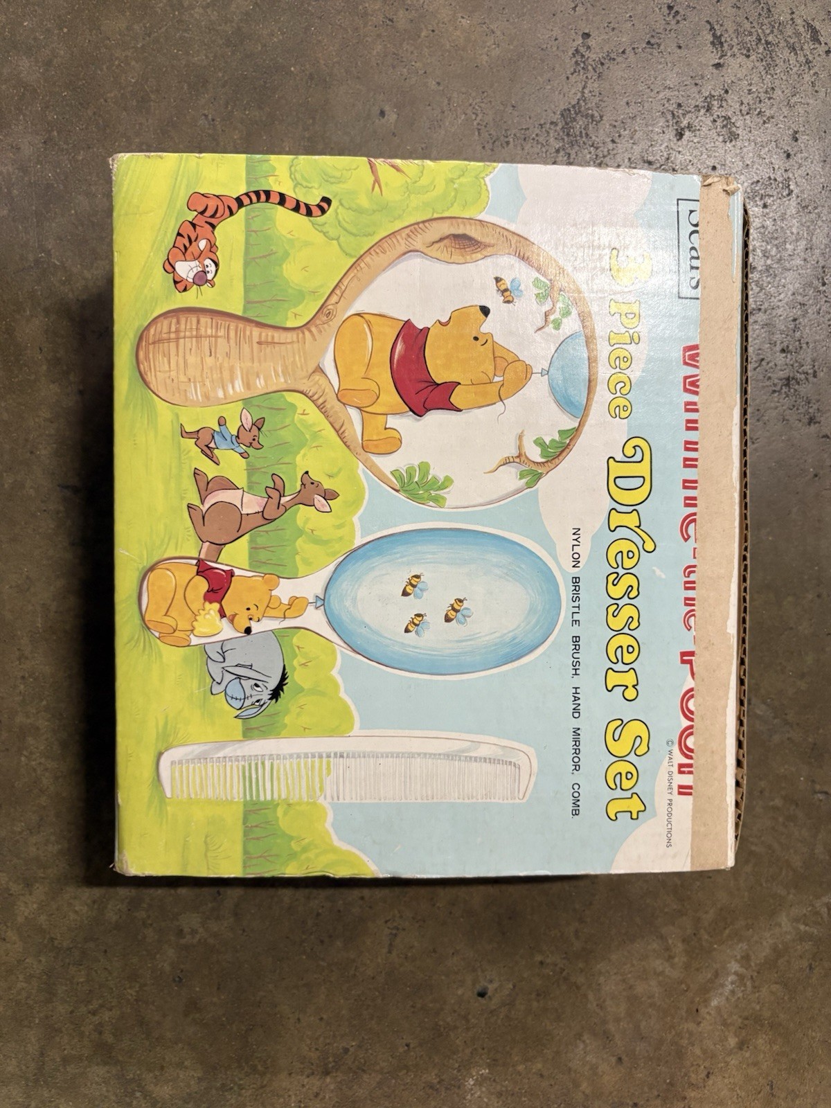 1970s Vintage Winnie The Pooh Sears 3 Piece Dresser Set