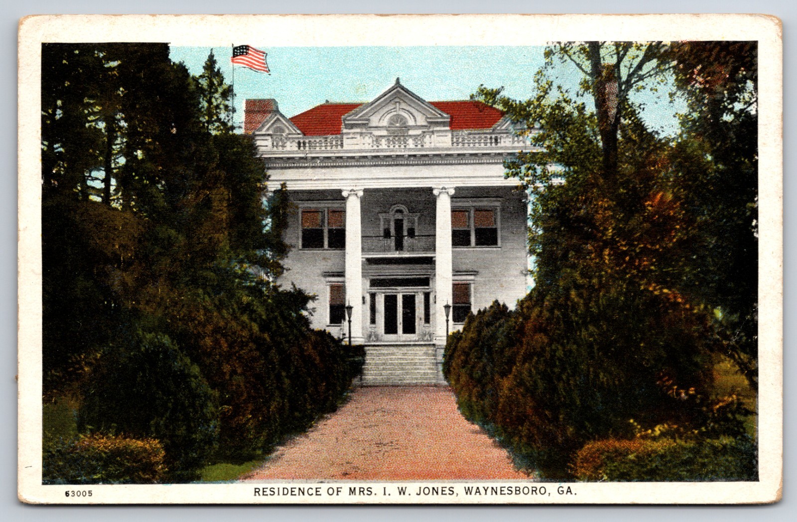 Residence of Mrs. I.W. Jones Waynesboro Georgia GA c1920 Postcard Residence of Mrs. I.W. Jones Waynesboro Georgia GA c1920 Postcard