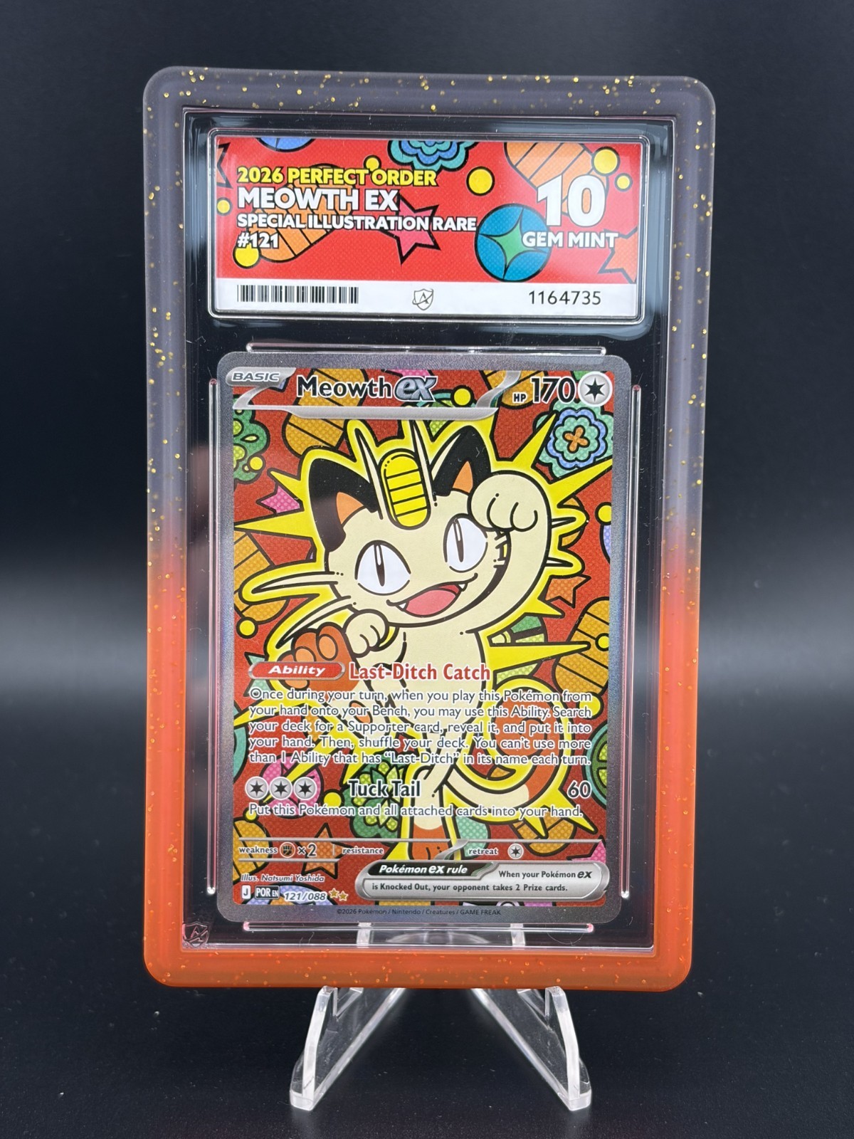 Meowth ex 121/088 Me03: Perfect Order Holo ACE 10 Perfect Subs