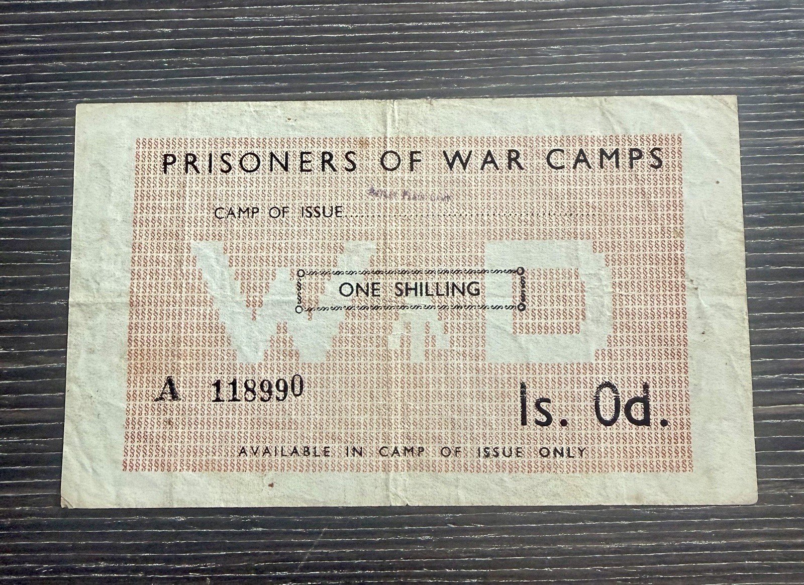 Very Rare WW2 POW Note 1940-1946 Camp 65 Setley Plaincamp Brockenhurst