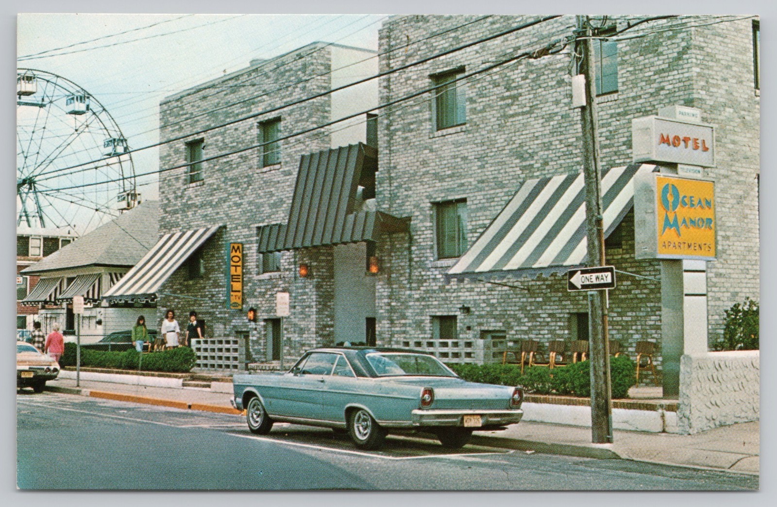 Postcard Ocean Manor Apartment Motel Seaside Heights New Jersey NJ