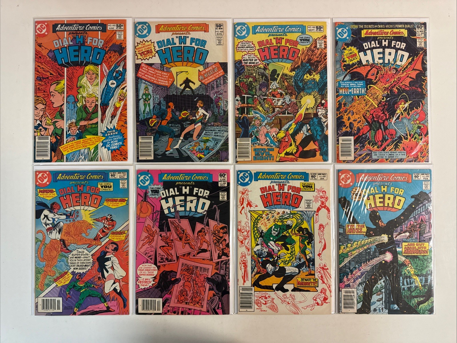 ADVENTURE COMICS #482-490 Dial H for Hero comic lot DC comics 1981 VF (no 483)