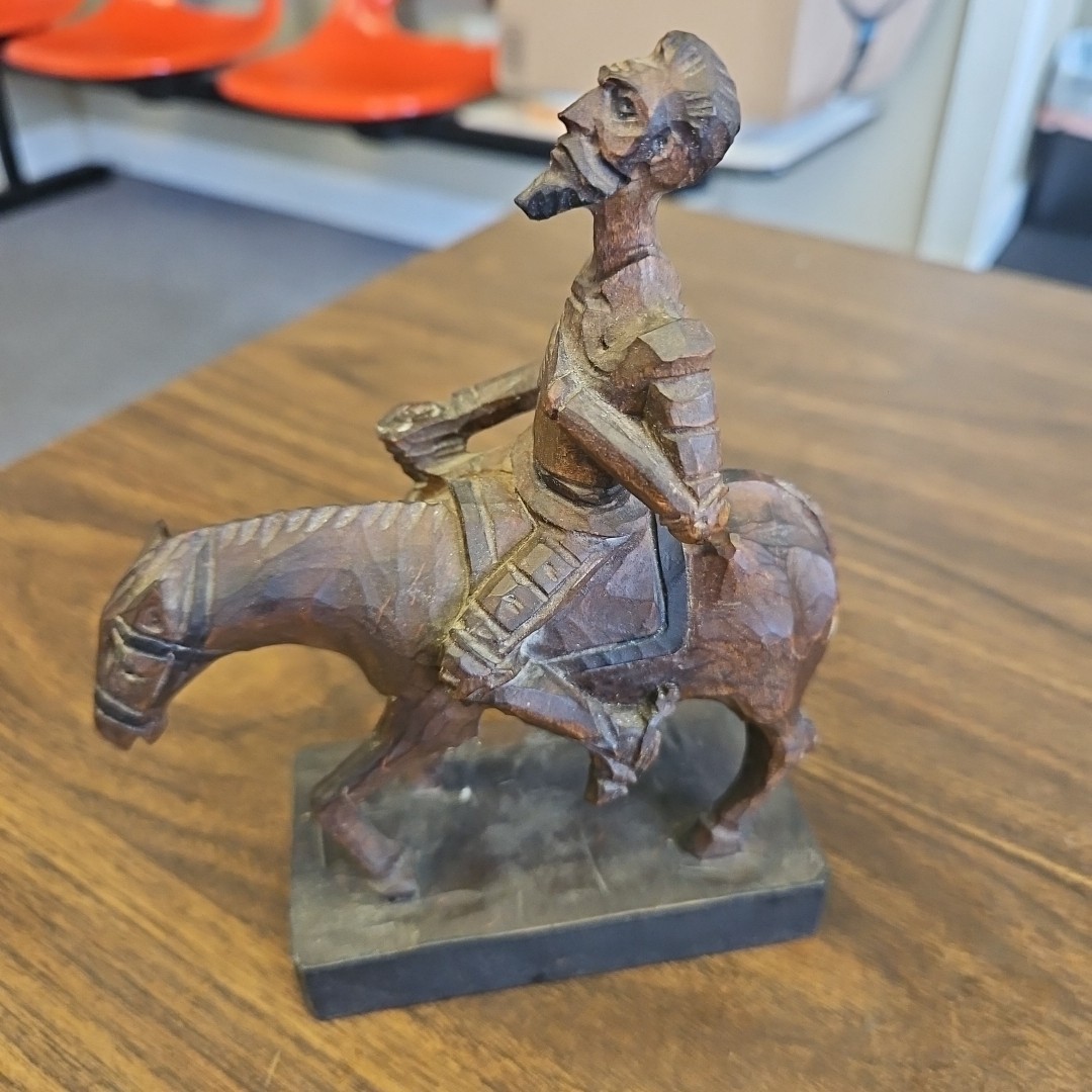 Vintage Ouro Artesania Don Quixote Wood Carving Spain Figurine 608-A 7 Vintage Ouro Artesania Don Quixote Wood Carving Spain Figurine 608-A 7