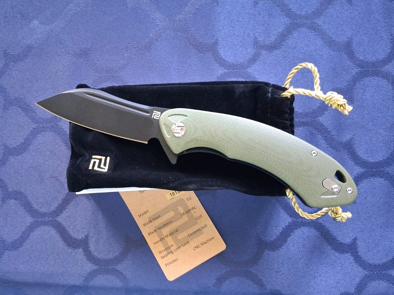 *NEW*🔥 Artisan Cutlery - Eterno Folding Knife w/D2 Blade & G10 Handle 1818P-BKC