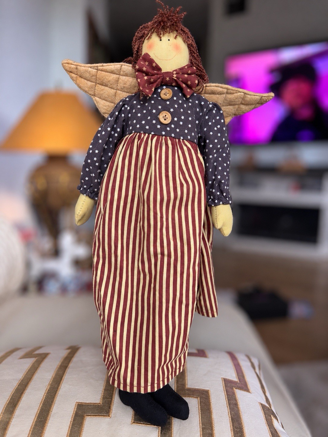 Primitive Folk Art Angel Rag Doll Miss Ellie’s Collection Rustic Country Decor
