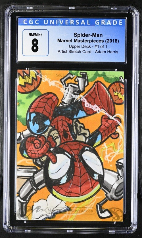 CGC Upper Deck 2018 Marvel Masterpieces, Spider-Man Artist Sketch Adam Harris 8