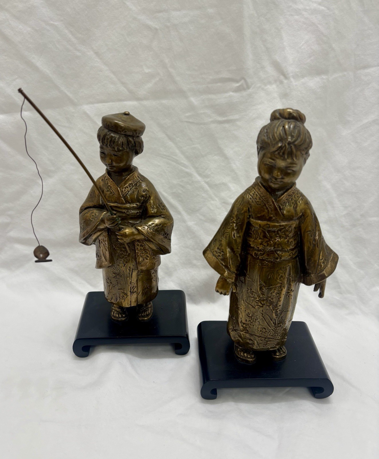 Edna Hibel OSuki & Tashio Bronze Sculpture Signed and Numbered 8/50 Boy  & Girl