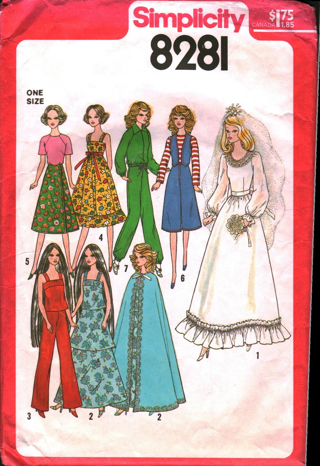 8281 Vintage Simplicity Sewing Pattern Wardrobe Fashion Dolls 11.5\