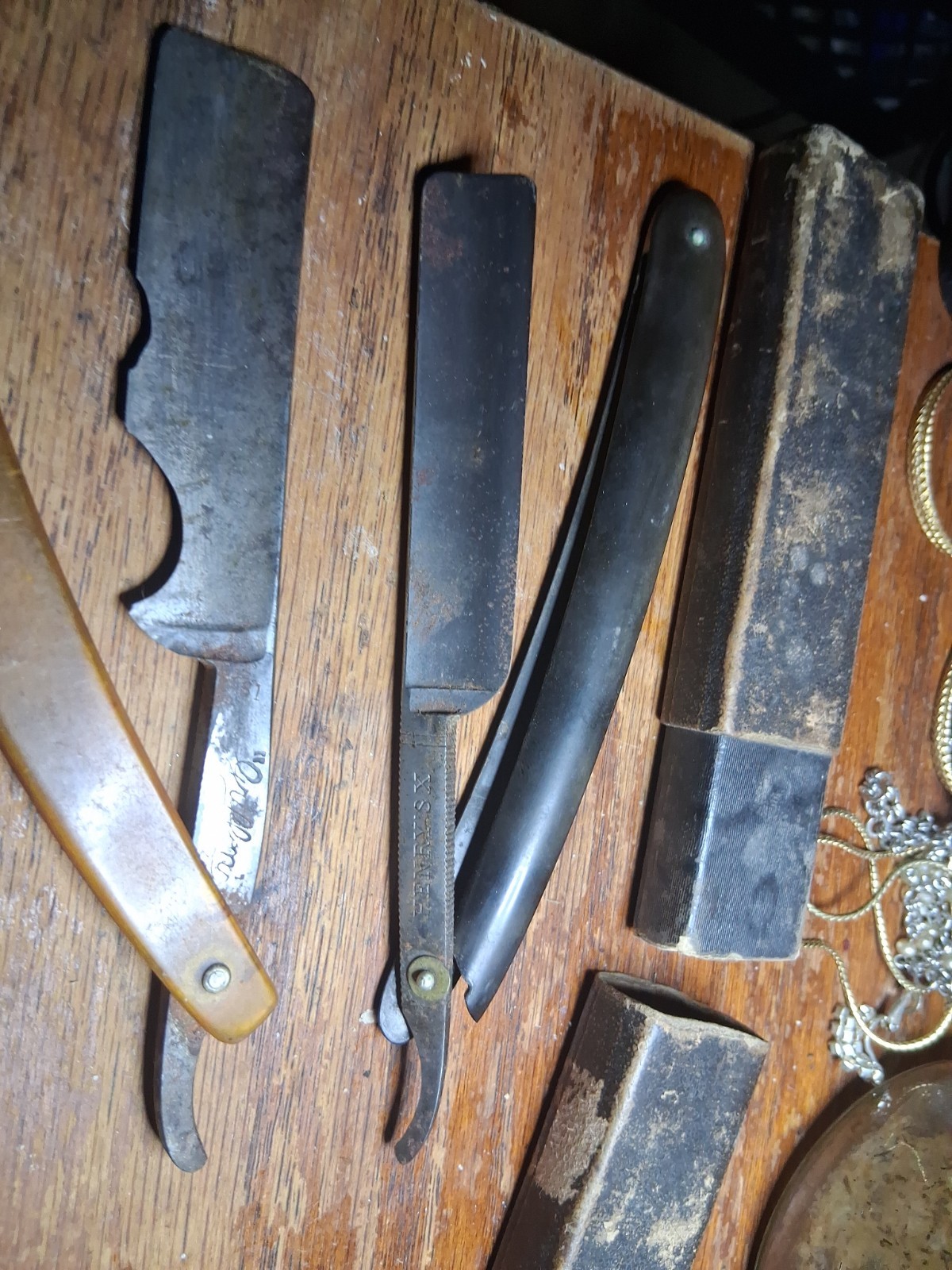 Damaged Straight Razor Lot 2x