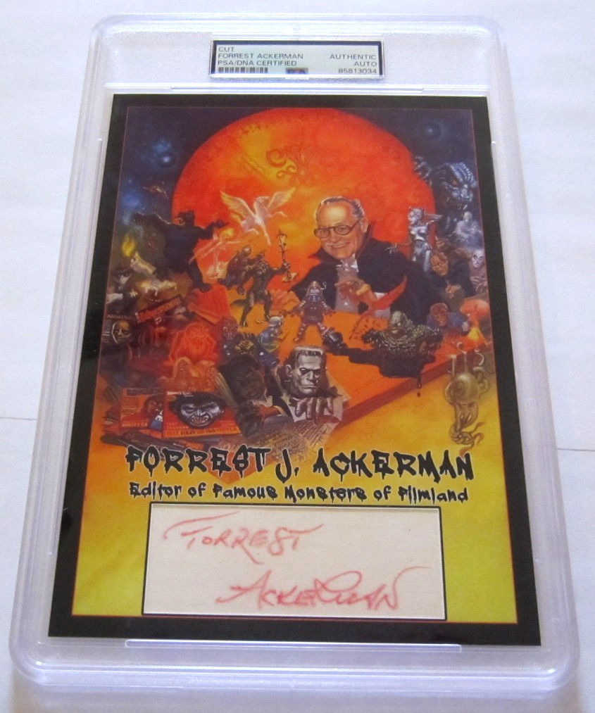Forrest J Ackerman signed autographed PSA custom 5x7 Famous Monsters of Filmland