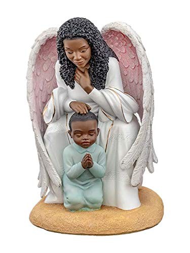 Ebony Treasures Prayer Guardian with Boy African American Collectible Figurine Ebony Treasures Prayer Guardian with Boy African American Collectible Figurine