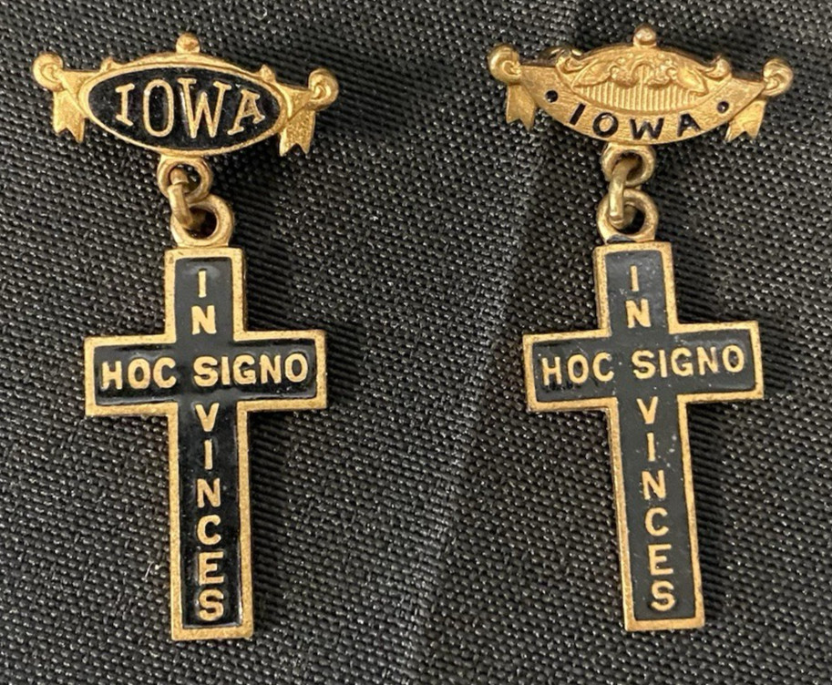 2 Vtg Masonic Knights Templar Cross Pins - Detroit 1928 & Minneapolis 1931