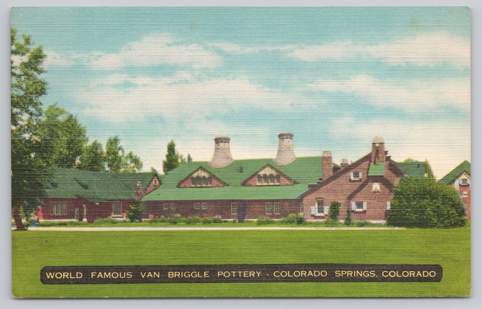 Van Briggle Pottery Colorado Springs CO Linen Postcard Unposted