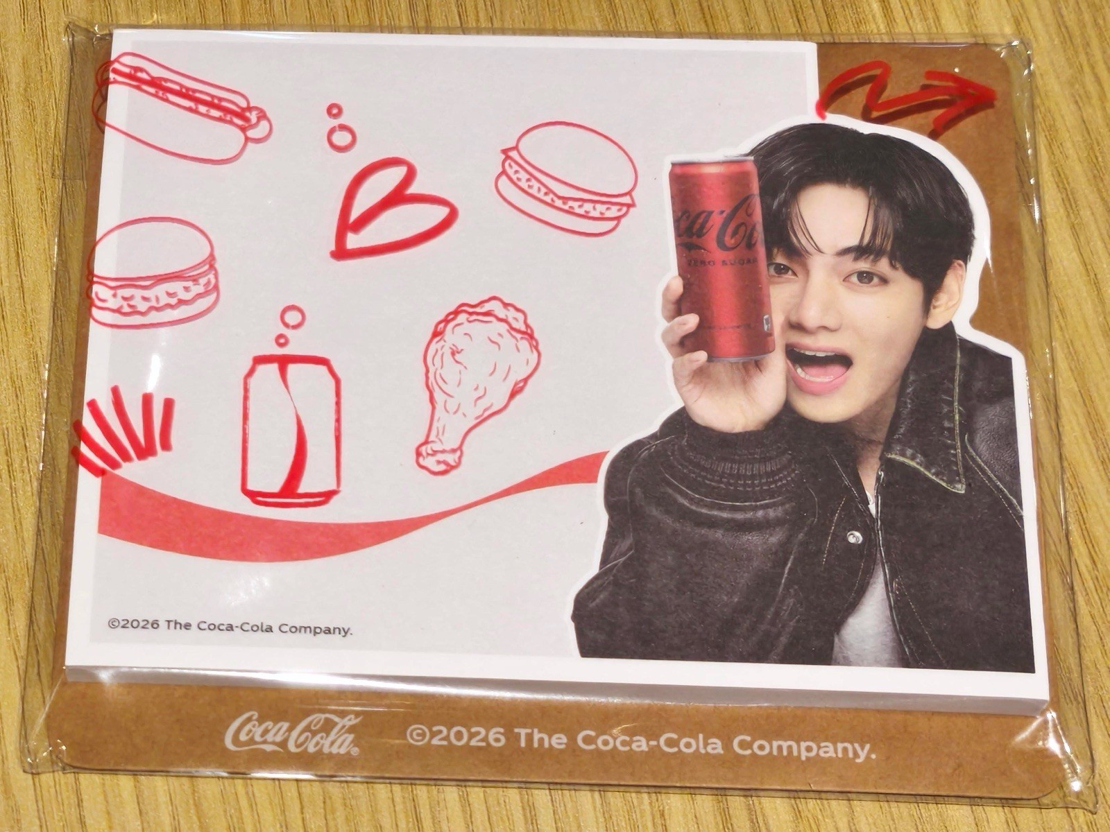 🔥 RARE BTS V (Kim Taehyung) x Jollibee x Coca-Cola 2026 Notepad 🔥