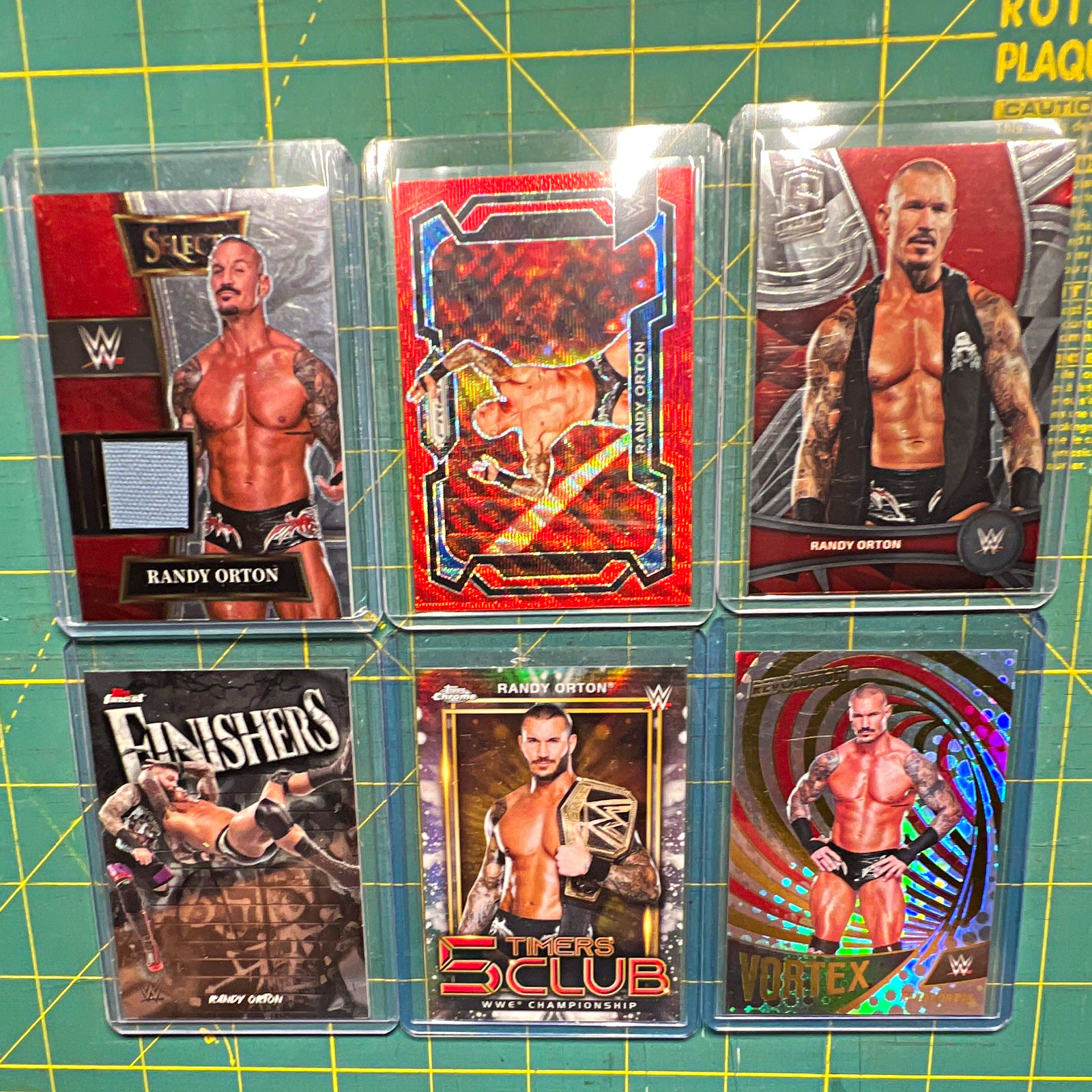 Randy Orton WWE Card Lot 14 Relic 30/99 Purple Red Wave Foil Finest Prizm