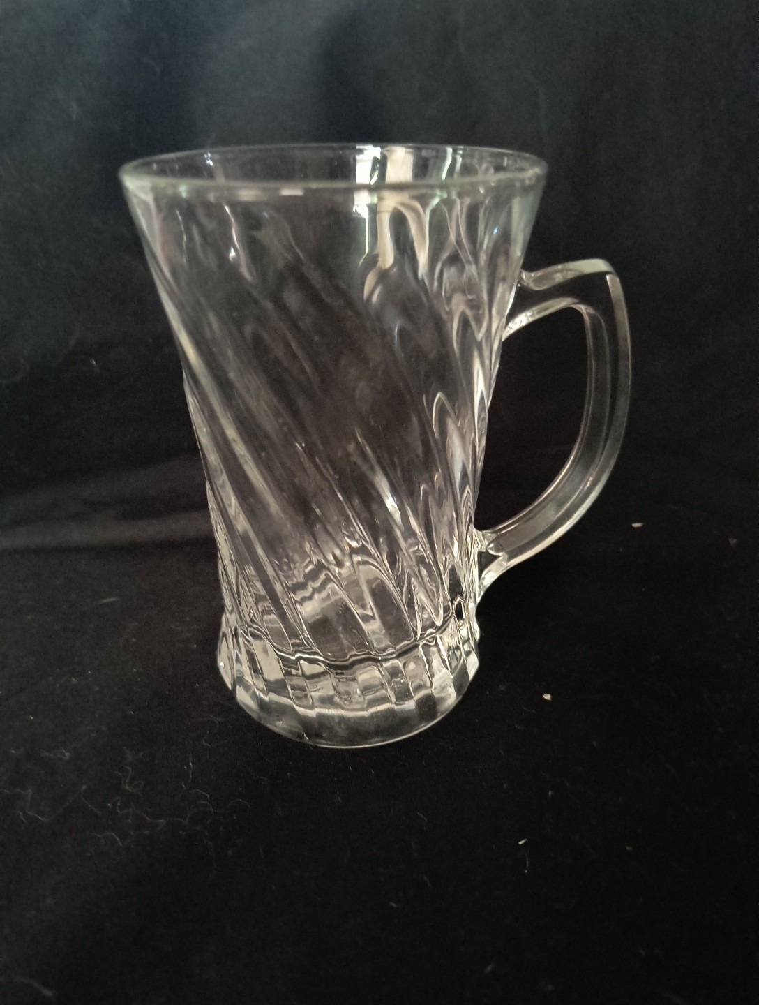 Vintage Aderia Japan Irish Coffee Accent Handled Mug Cut Glass