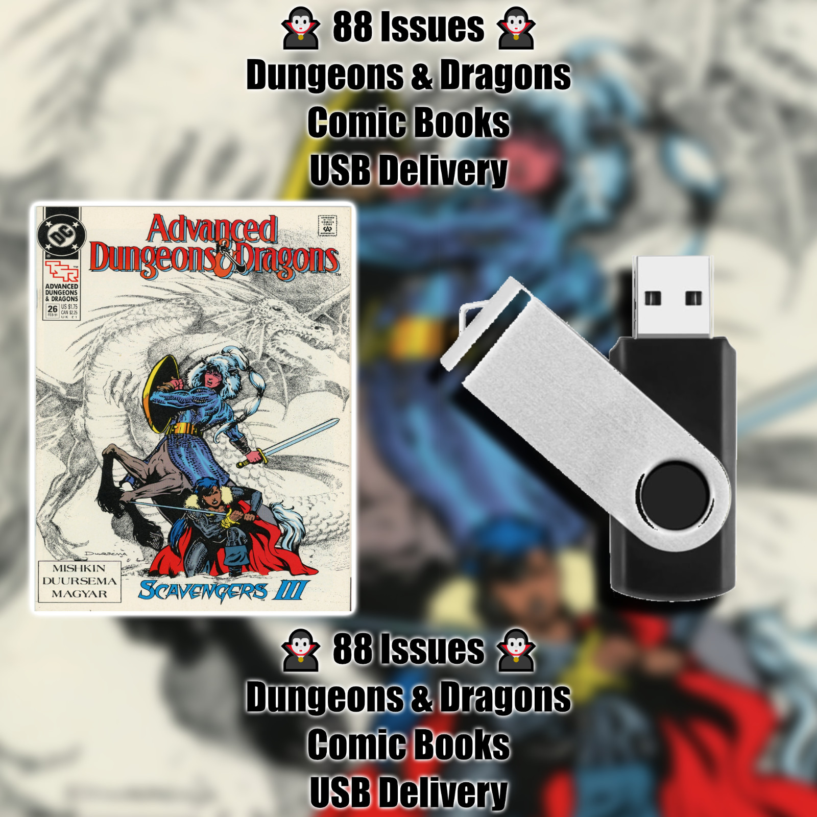 88 Issues Dungeons and Dragons COMICS .CBR AD&D Legend of Drizzt USB Delivery
