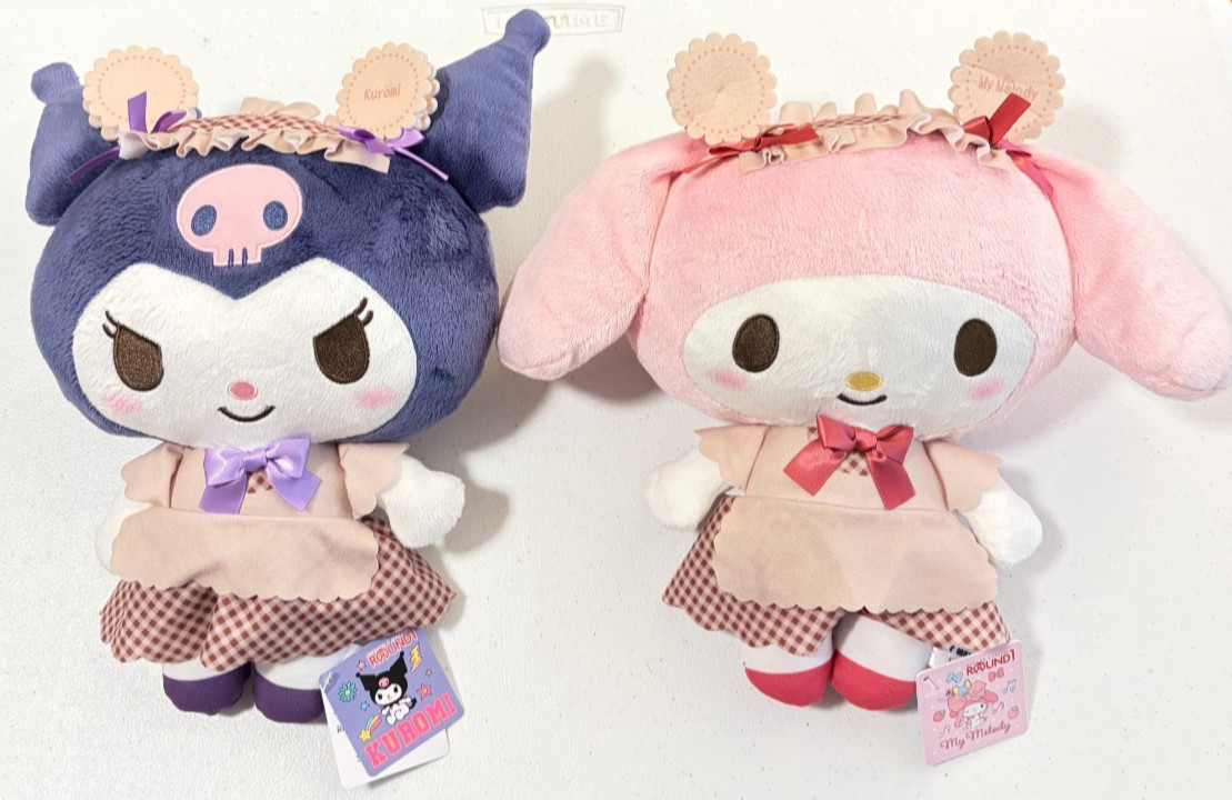 11.2IN Sanrio My Melody & Kuromi Cooking Big Plush ROUND1 EXCLUSIVE SET OF 2 NEW