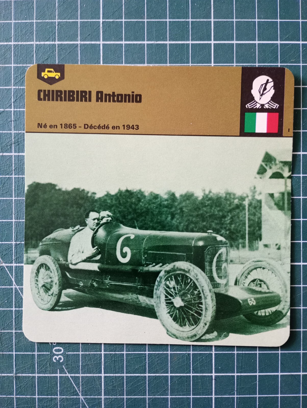 Car cards circa 1978 12x12.5cm Antonio Chiribiri