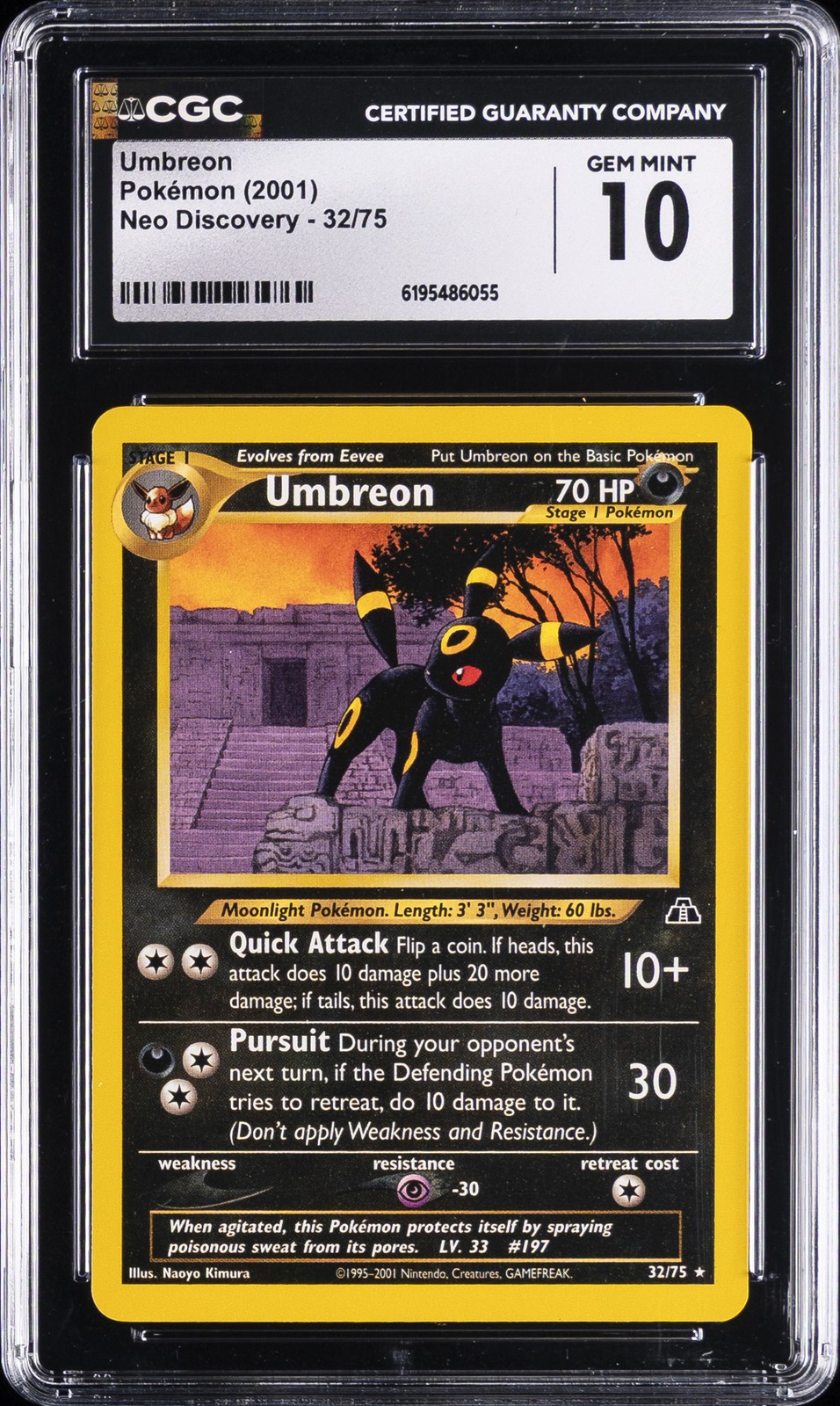 2001 NEO DISCOVERY #32 UMBREON CGC 10