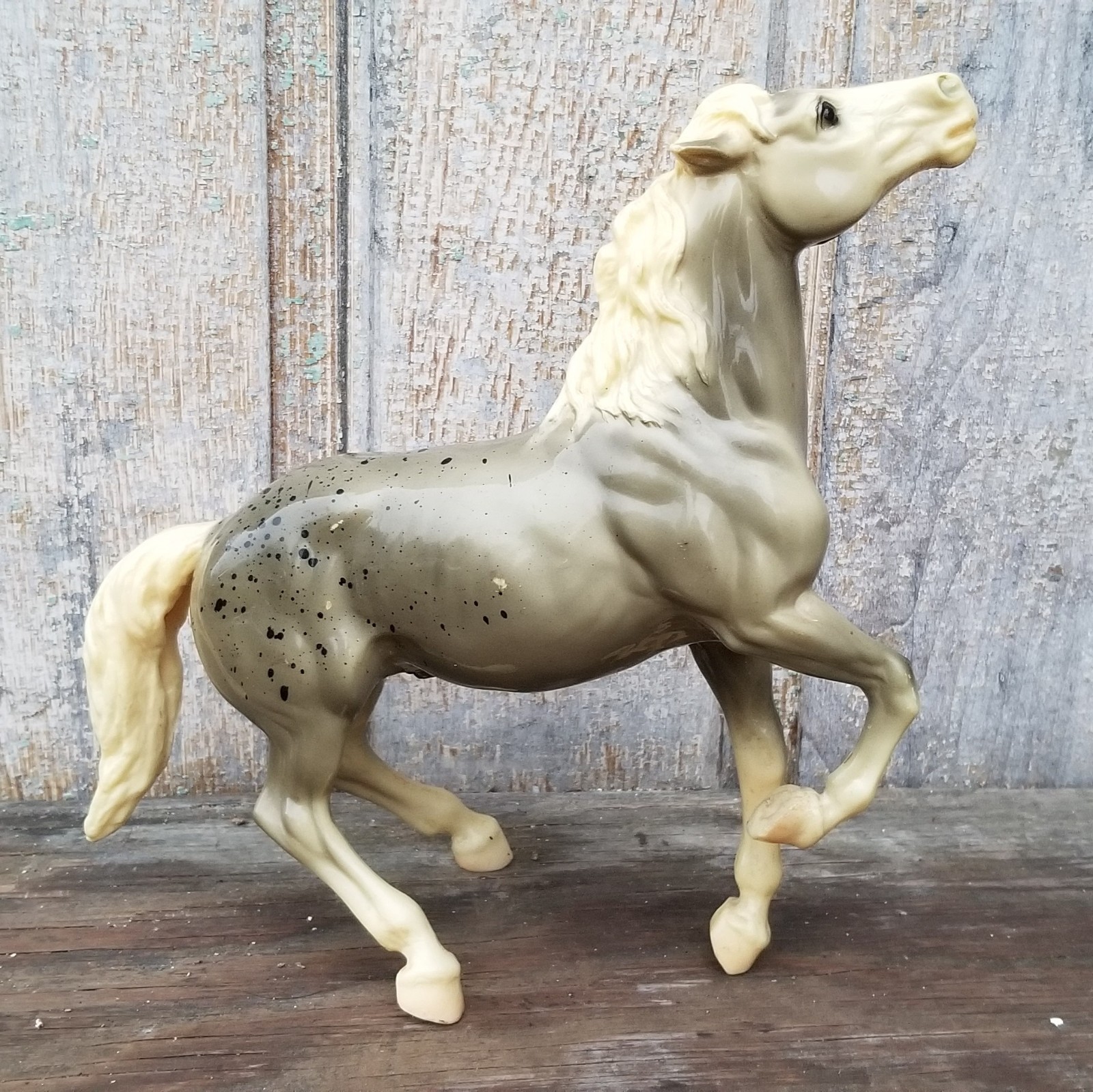 Vintage Breyer #86 Diablo Semi-Rearing Mustang Glossy Grey Appaloosa 1961-1966