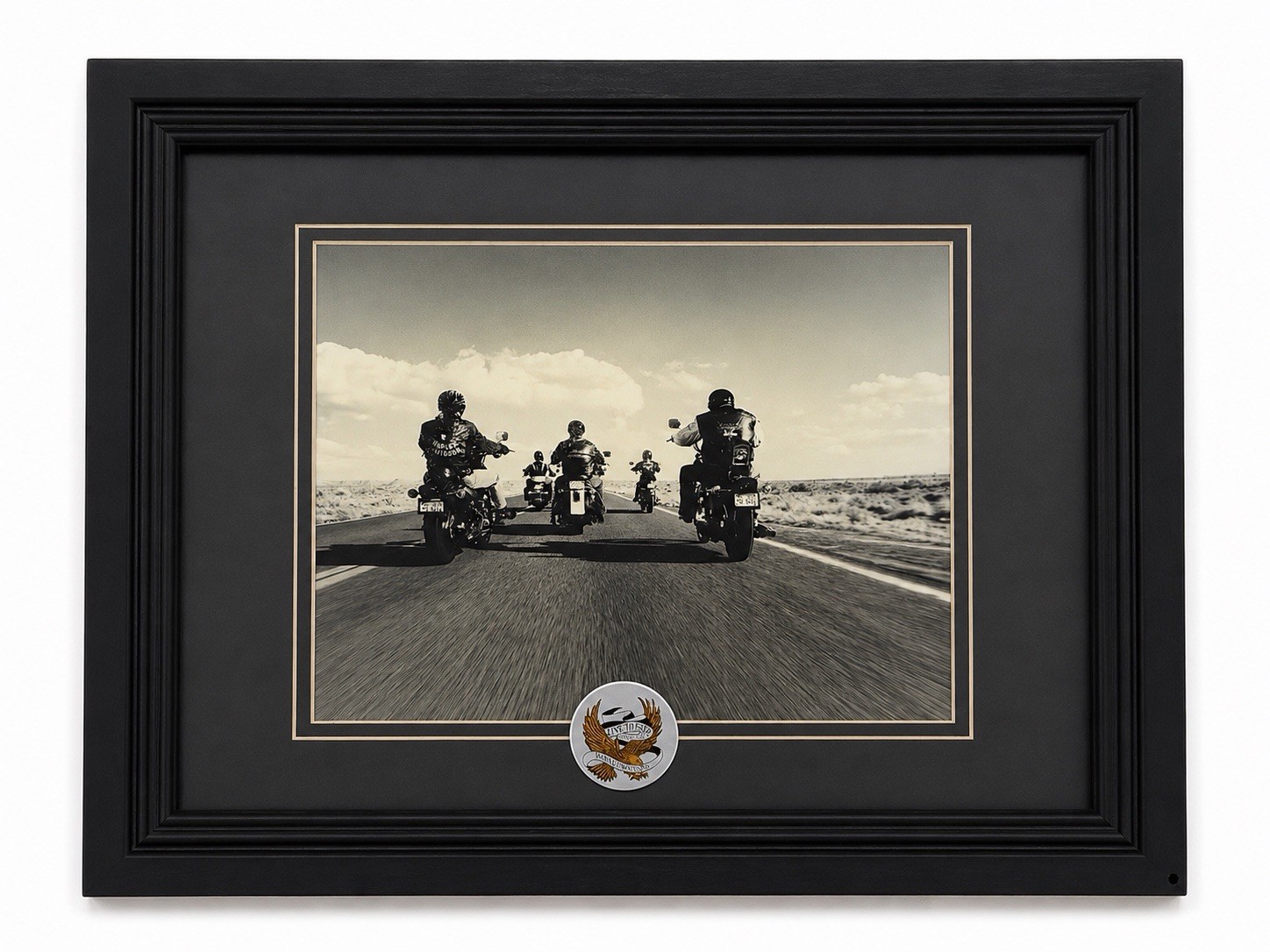 Vintage Harley-Davidson Live To Ride Framed Wall Art Motorcycle Print 16x13 Rare