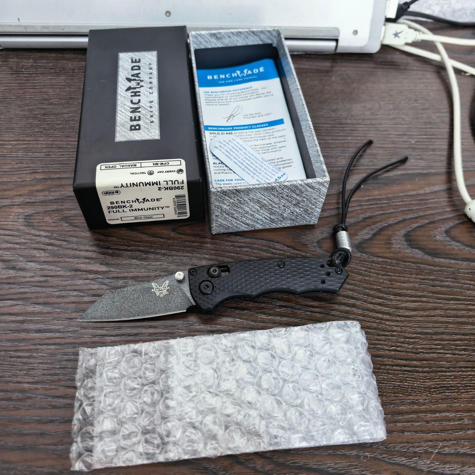 Benchmade 290BK-2 Full Immunity CPM-M4 All Black Wharncliffe AXIS EDC Knife