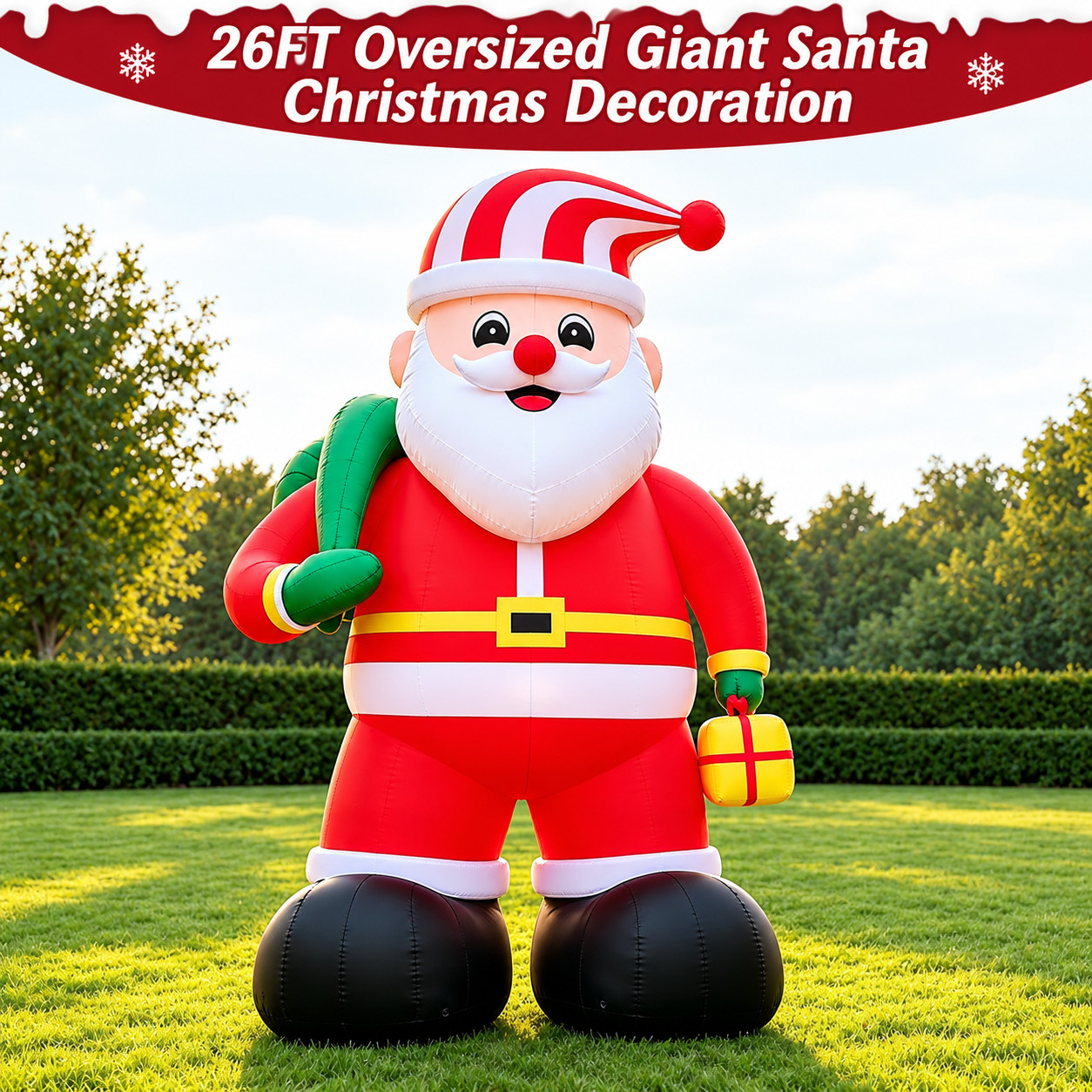 Extra Large 26FT Giant Inflatable Santa Claus Christmas Decorations with Blower Extra Large 26FT Giant Inflatable Santa Claus Christmas Decorations with Blower