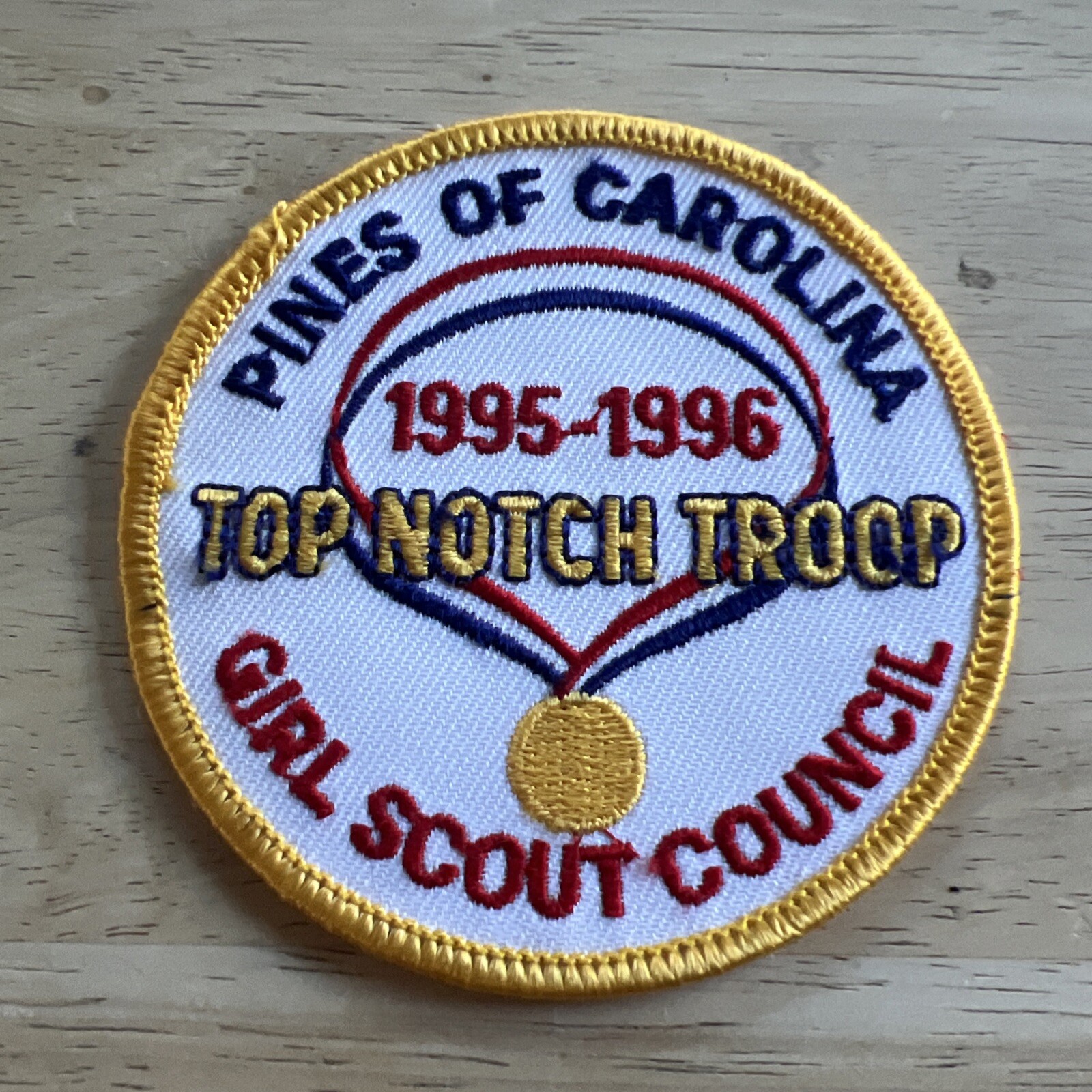 Vintage 1995–1996 pines of Carolina top-notch troop Girl Scout council patch