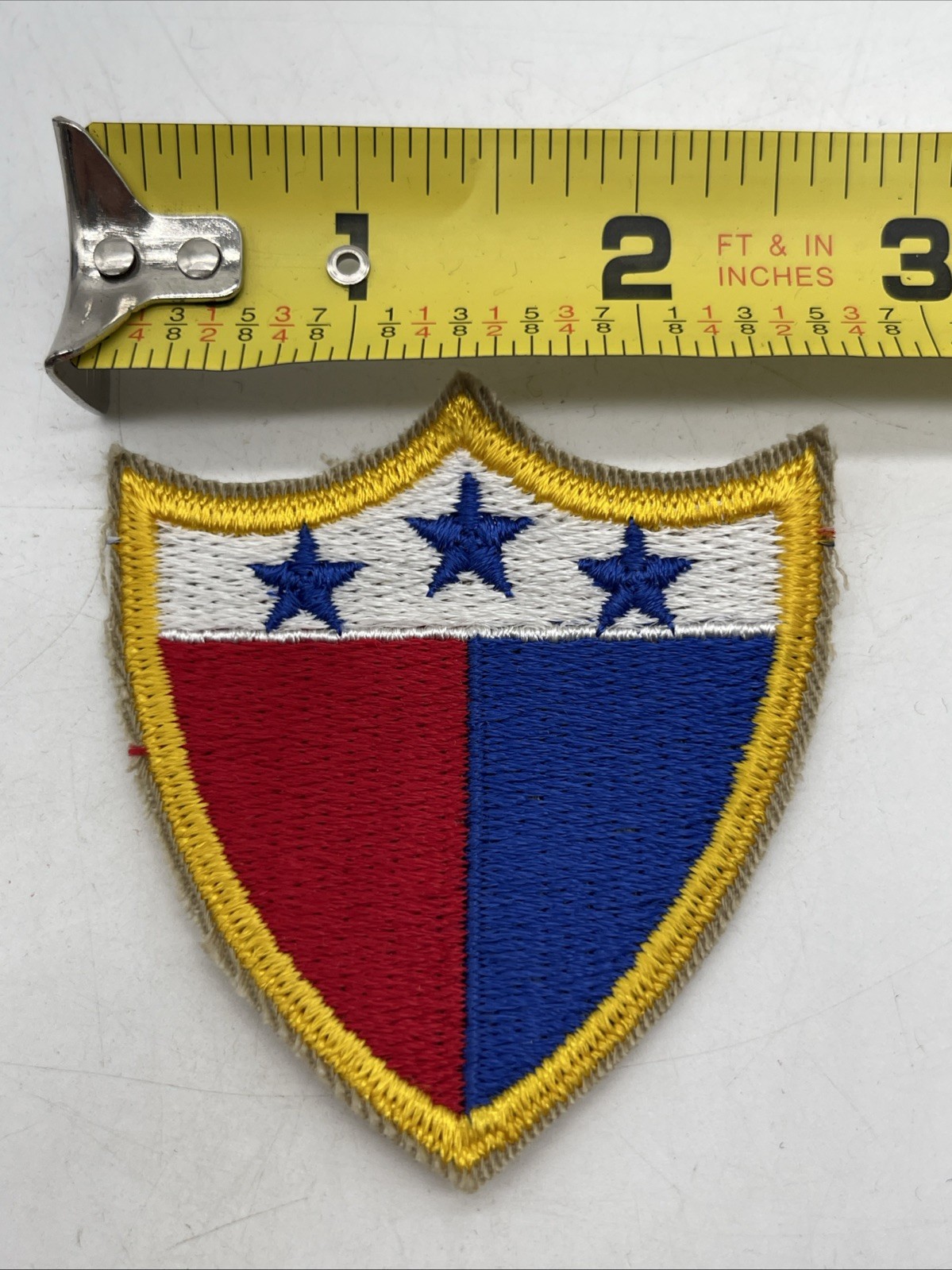 Guatemalan Military Guatemala Army Deputy Shield 3 Star Rank Cut Sew On ~3”
