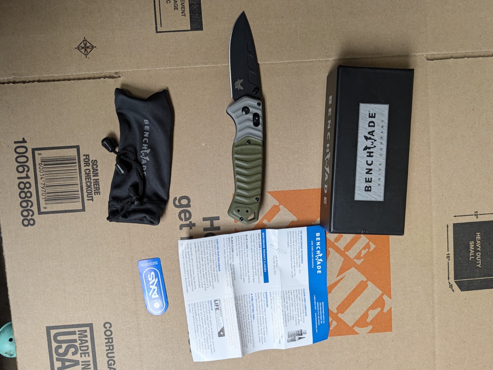 Benchmade 593BK PSK Gray & OD Green G10 CPM-Magnacut Folding Blade New With Box Benchmade 593BK PSK Gray & OD Green G10 CPM-Magnacut Folding Blade New With Box