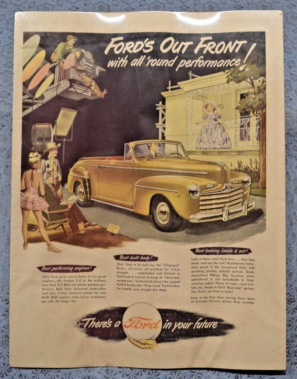 Ford, Advertising, Magazine, 1948, Original, Car
