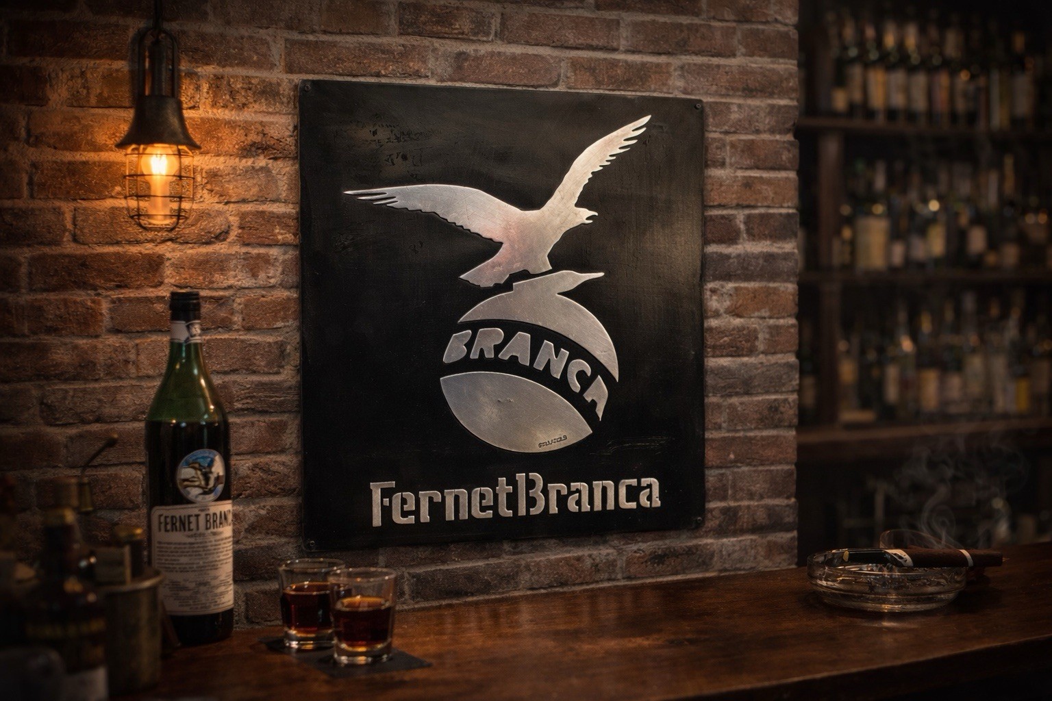 Fernet Branca Metal Sign – Hand Cast Aluminum Relief Wall Art 20x24