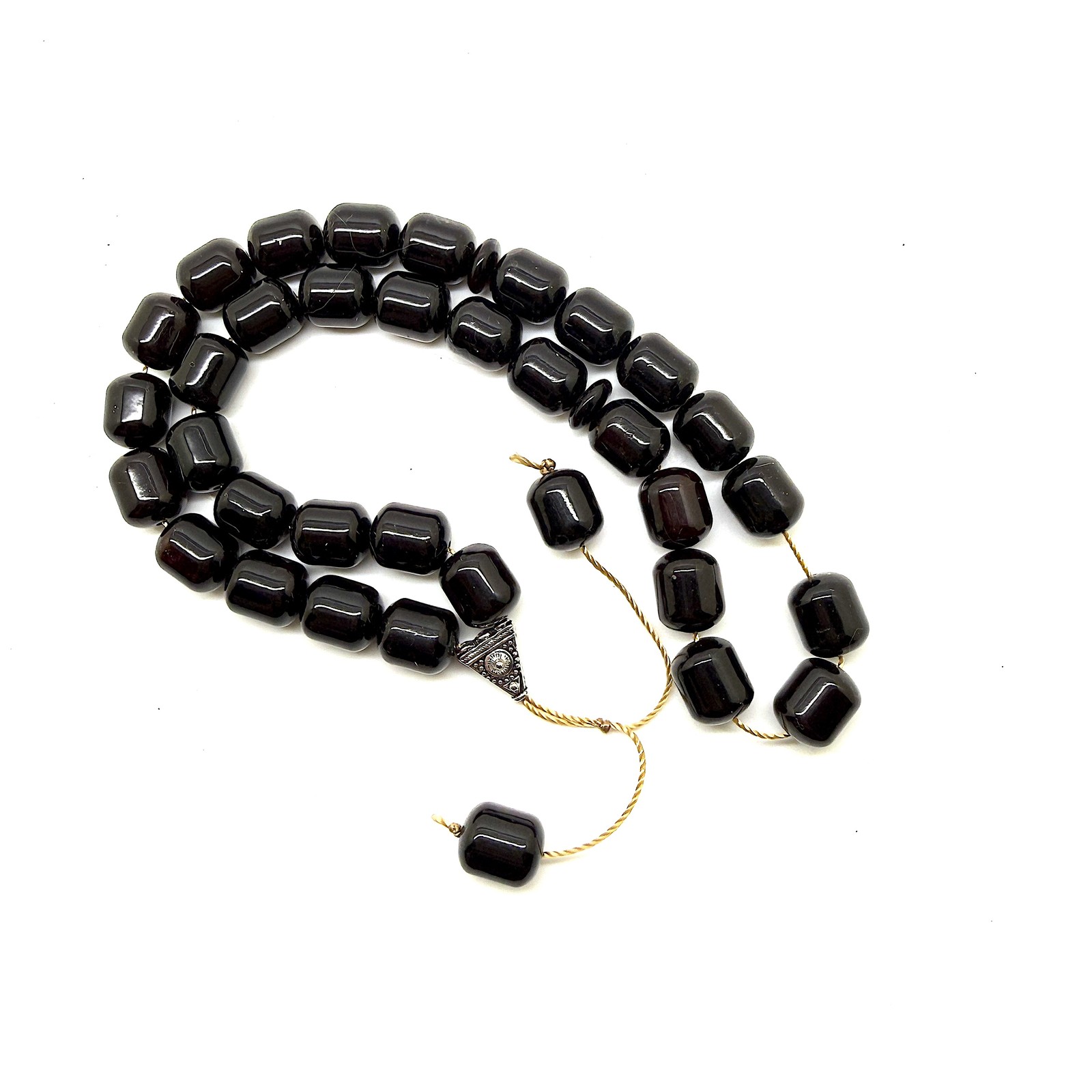Baltic Amber Tasbih 33 Worry Beads 11x9mm Cherry Handmade 25.7g
