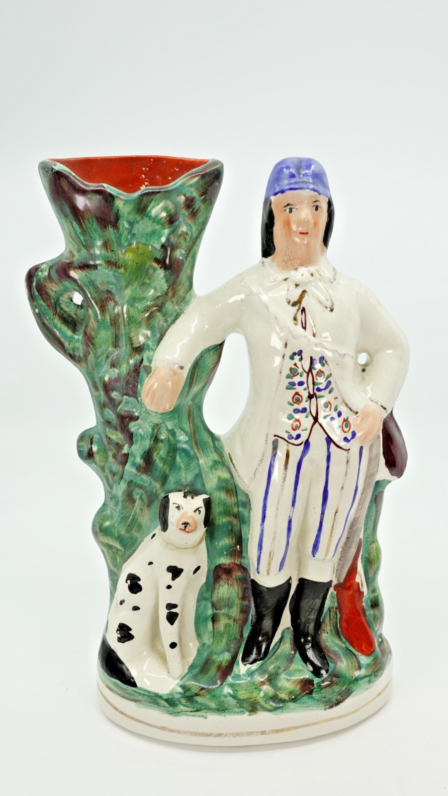 English Staffordshire Huntsman Spillvase Figurine 11\ English Staffordshire Huntsman Spillvase Figurine 11\
