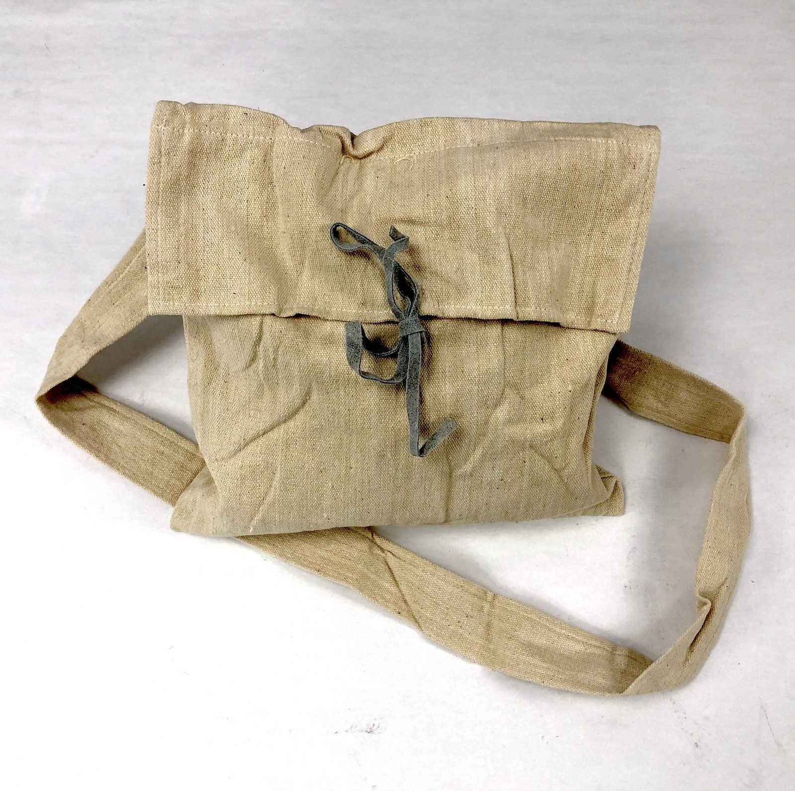 Rustic Haversack with Leather Tie Closure Rustic Haversack with Leather Tie Closure