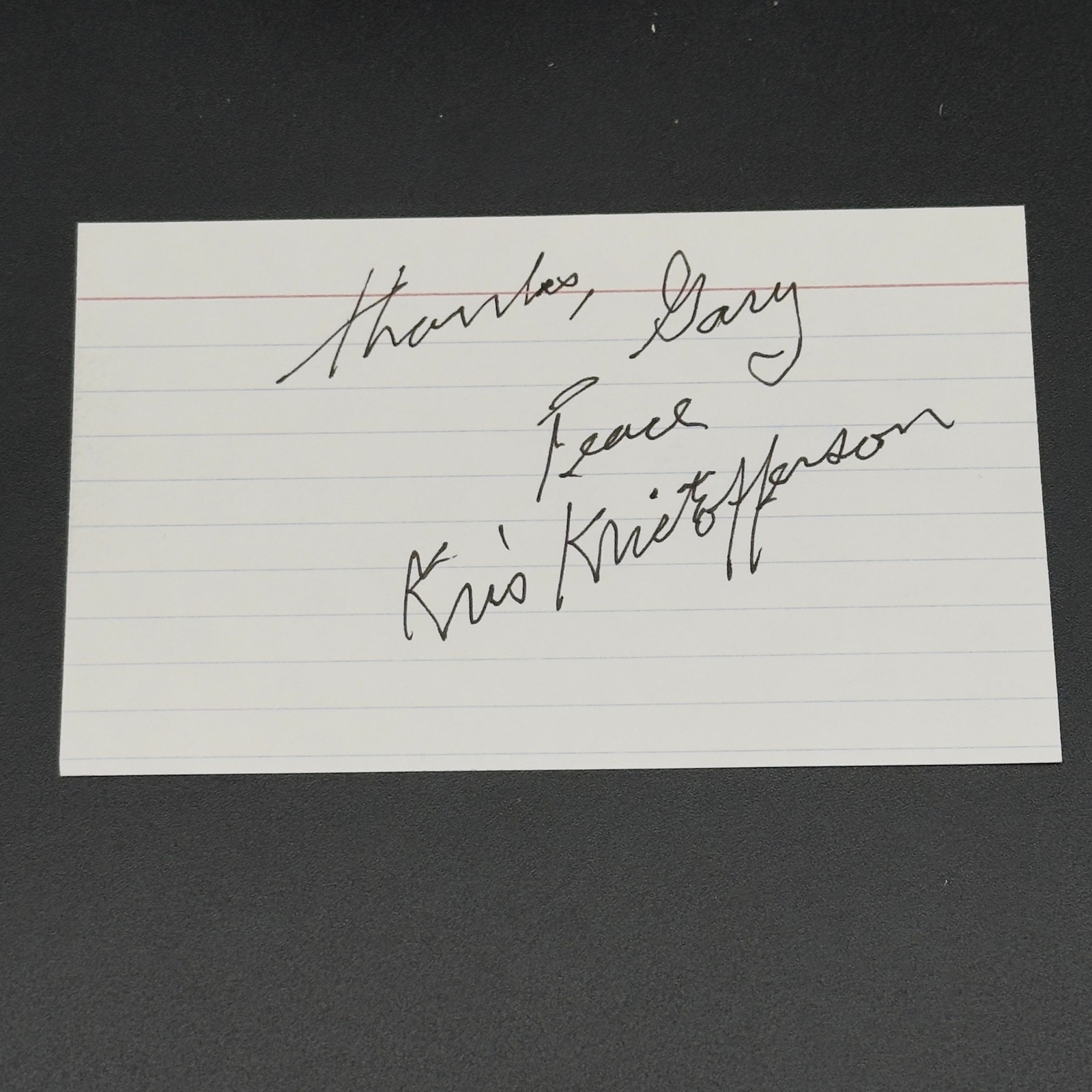 Kris Kristofferson Signed 3x5 Index Card - Country - TTM Authentic Autograph