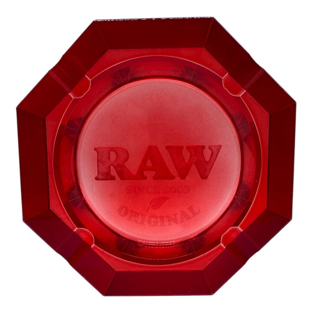 RAW Rolling Papers Heavy RED Crystal - Ashtray - Premium & Durable Thick Glass