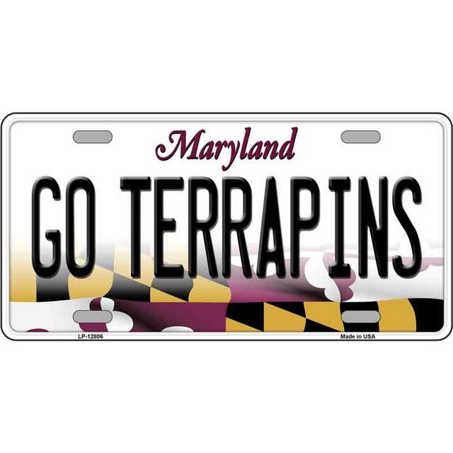 Go Terrapins License Plate Metal Sign Plaque Art Car Truck Wall Home Decor Go Terrapins License Plate Metal Sign Plaque Art Car Truck Wall Home Decor