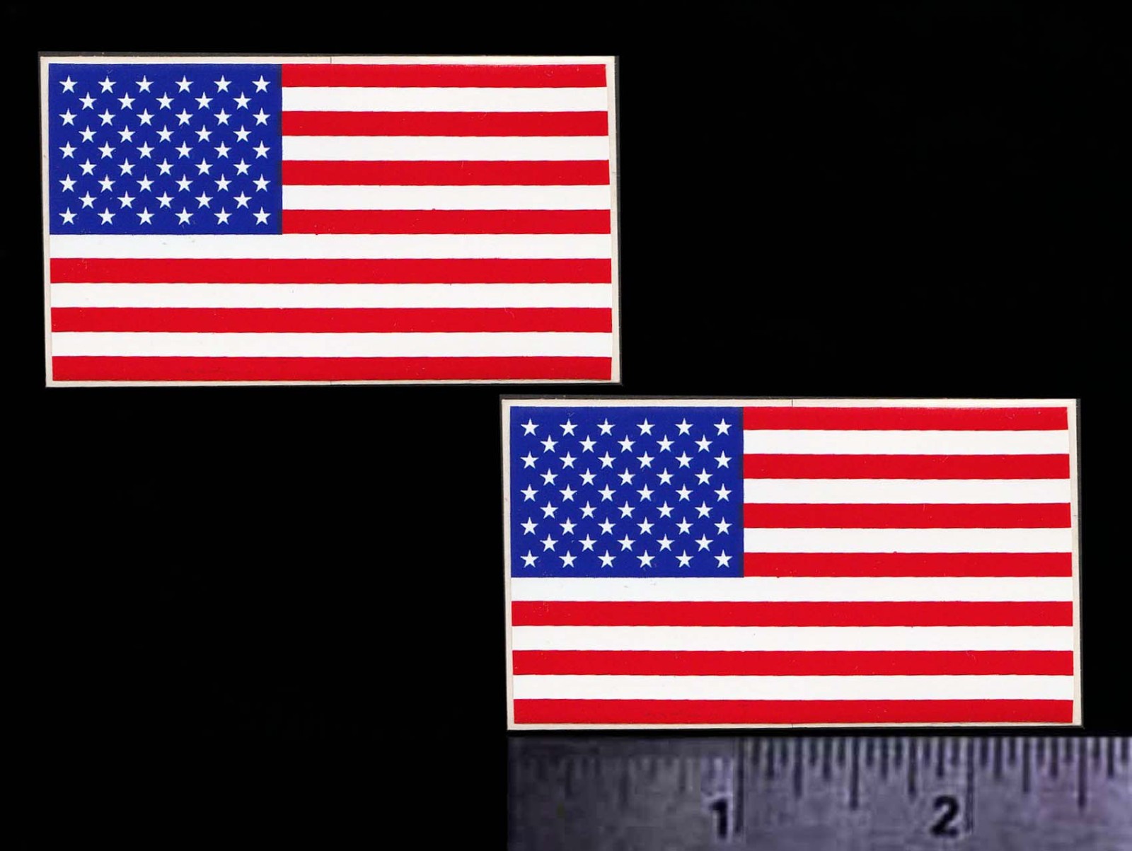 AMERICAN FLAG U.S.A. 2 Orig. Vintage Racing Decal/Stickers Patriotic NHRA Nascar