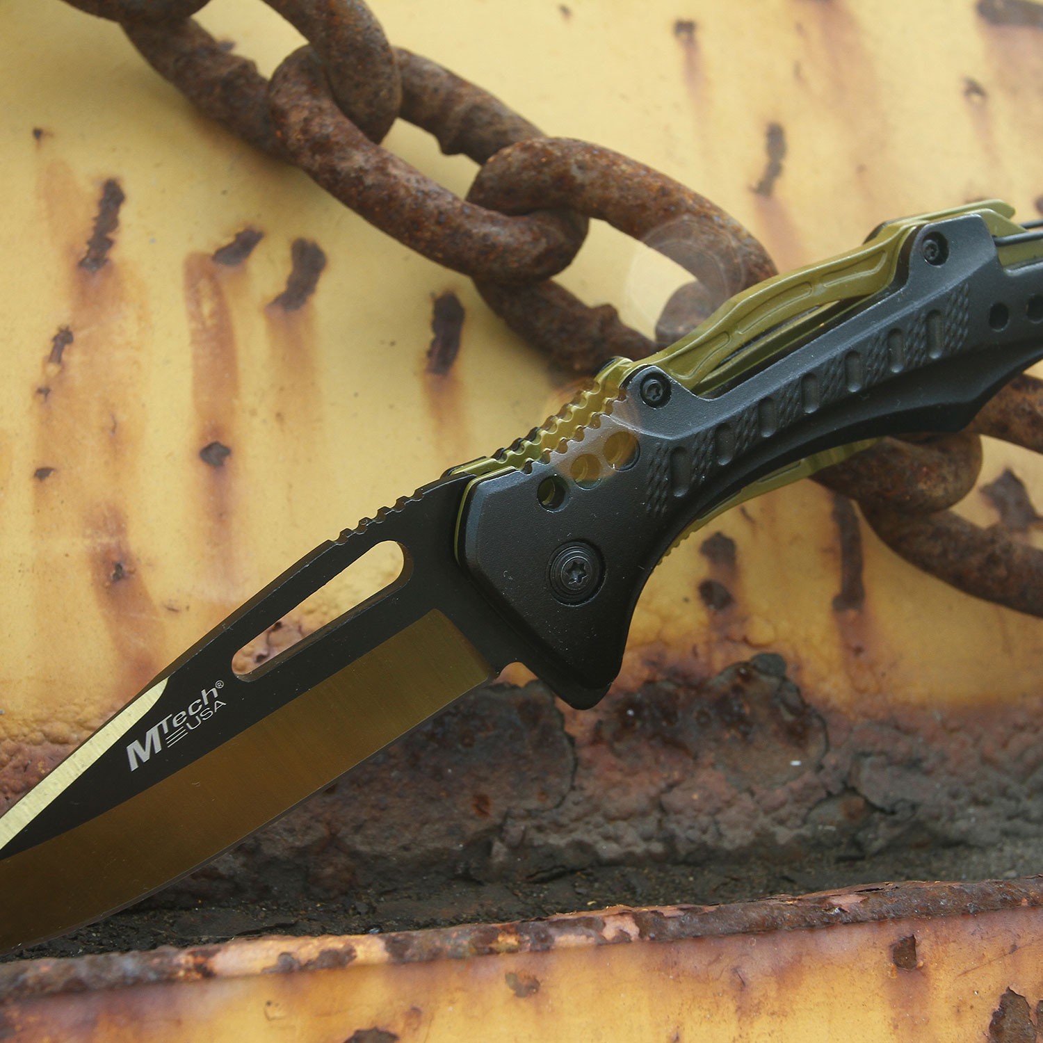 MTech USA Spring Assisted Knife w/Aluminum Handle-Carabiner, Opener, Screwdriver MTech USA Spring Assisted Knife w/Aluminum Handle-Carabiner, Opener, Screwdriver