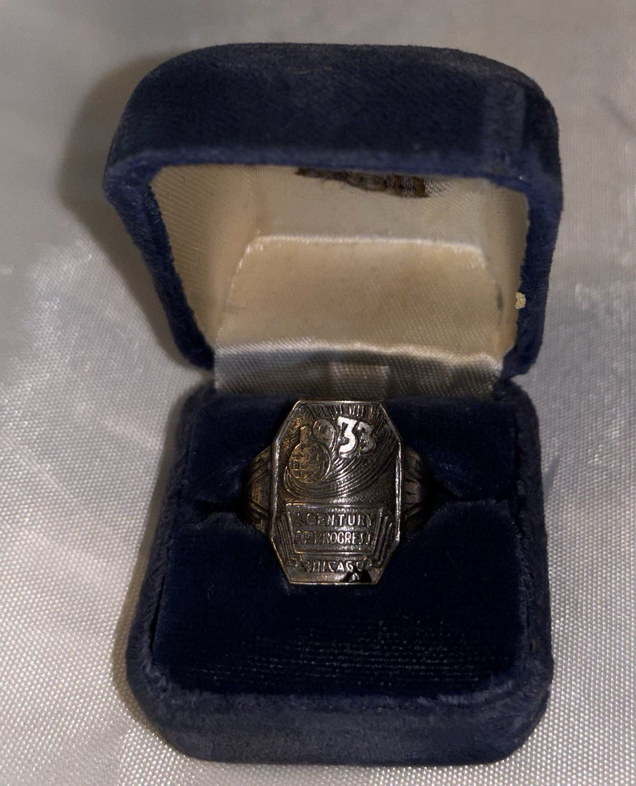 1933 Chicago Century of Progress Sterling Souvenir Ring