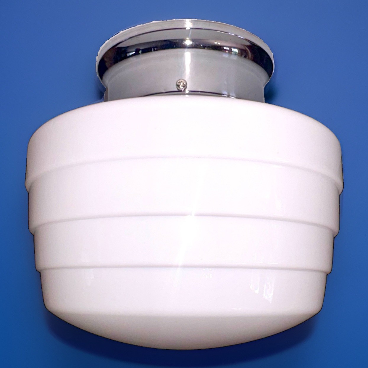 Antique/Vintage  1920’s-1930's Art Deco Nouveau White Milk Glass Light Fixture