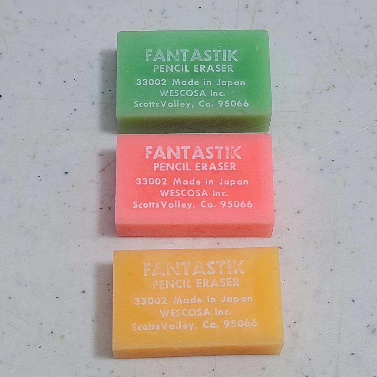 RARE Vintage 1970s Lot Fantastik Gummy Plastic Japan Wescosa Pencil Eraser NOS RARE Vintage 1970s Lot Fantastik Gummy Plastic Japan Wescosa Pencil Eraser NOS