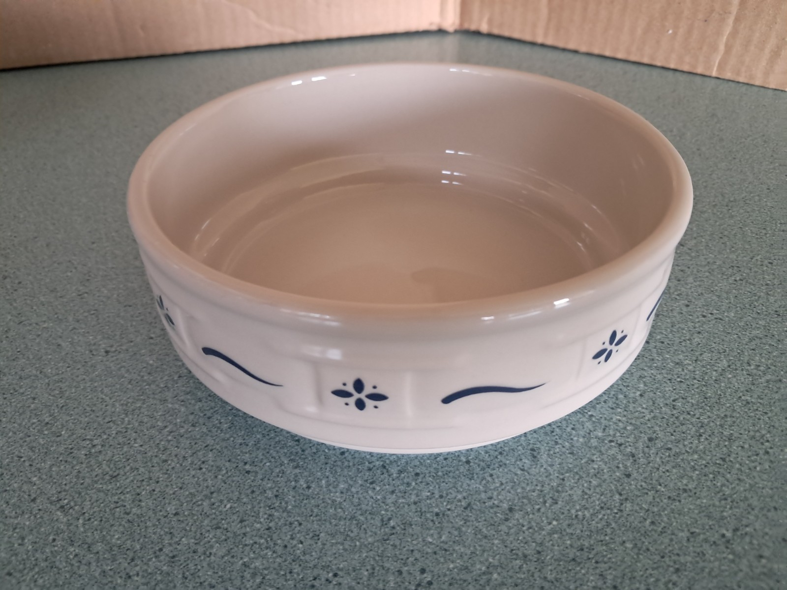 Longaberger Pottery USA Stackable bowl in Classic Blue soup salad cereal