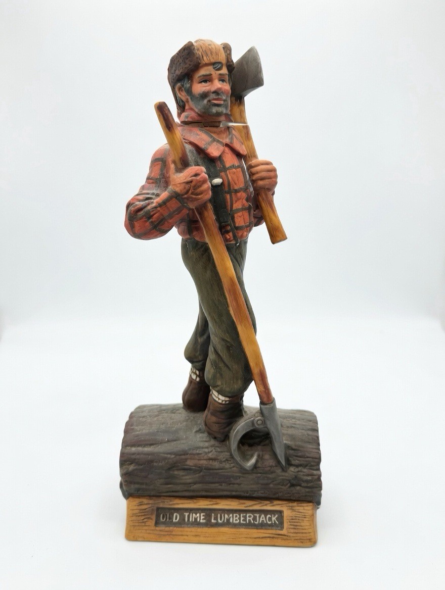 Vintage 1979 Old Time Lumberjack Decanter 14” Commonwealth Empty